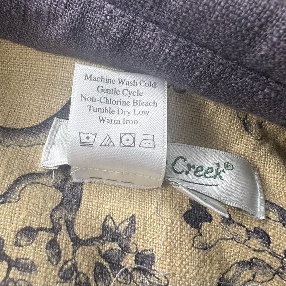 Coldwater Creek Petite Beige & Blue Floral Linen Button Front Barn Jacket Sz PL - Picture 10 of 10